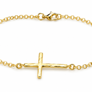 Pulsera Cruz Enchapada 18 cm
