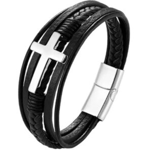Brazalete de Cuero con Cruz