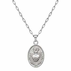 Collar Sagrado Corazón Plateado